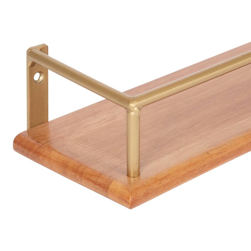 Kate and Laurel Camryn Wood and Metal Shelf Set - 2pk 24"