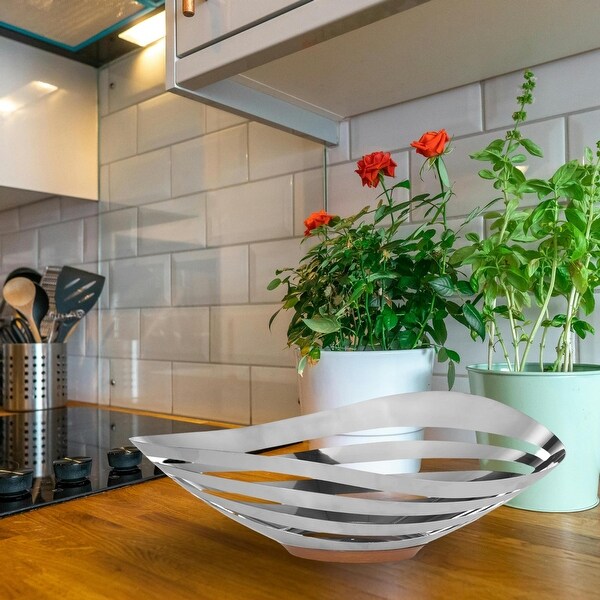 Nambe Pulse Bread and Fruit Bowl Silver - 9