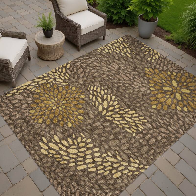Machine Washable Indoor/ Outdoor Modern Genoa Chantille Rug