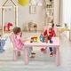 preview thumbnail 16 of 17, Kids Table and Chair Set, Plastic Children Activity Table and 2 Chairs for Art Craft, Easy-Clean Tabletop