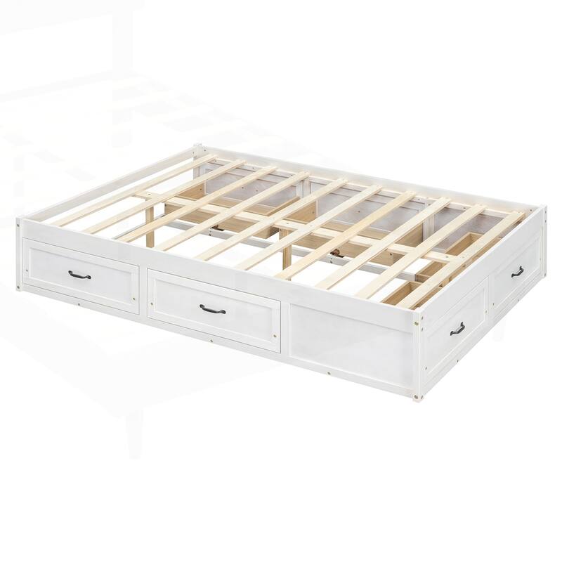 Sophisticated Platform Bed with Abundant Storage and Stylish Design