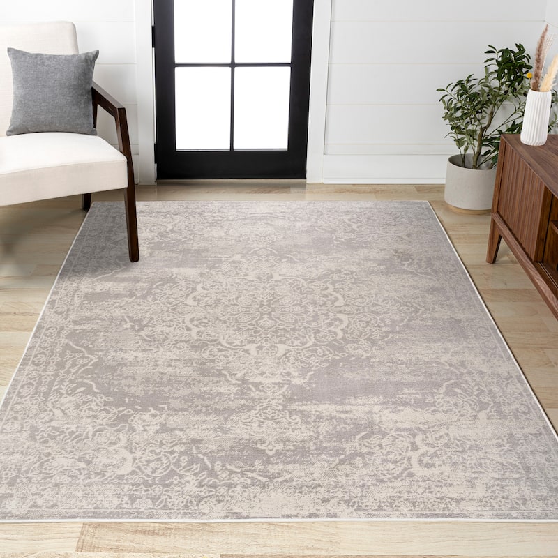 JONATHAN Y Rosalia Ornate Medallion Modern Area Rug - 2 X 10 - Ivory