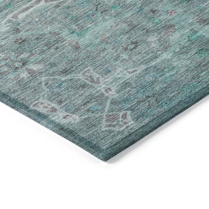 Machine Washable Indoor/ Outdoor Vintage Traditional Chantille Rug
