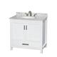 Option White / White Carrara Marble Top / Brushed Chrome