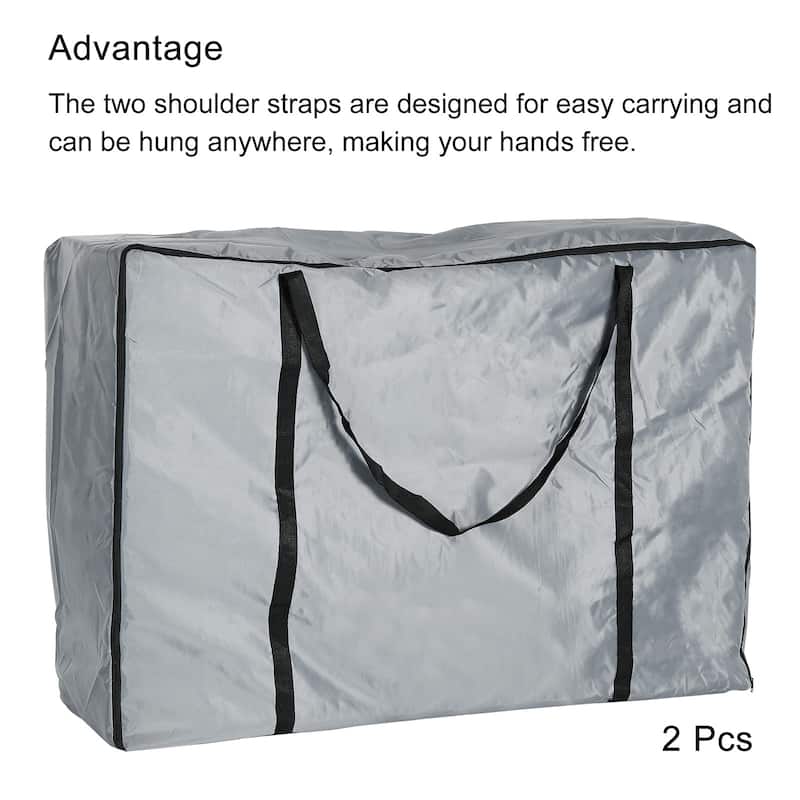 2x Outdoor Chair Storage Bag Carry Seat Bag Folding Lounge Chair Cover - Grey