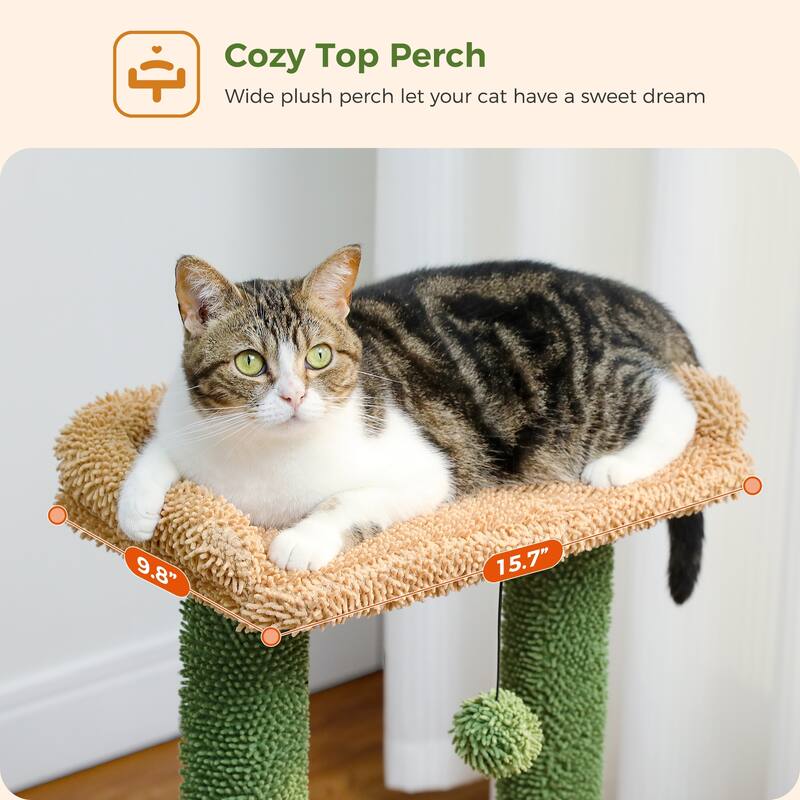 4-in-1 Multi-Level Cat Tower, Cat Tree with Large Cat Condo, Cat Scratching Post for Cats with Deep Hammock & Cozy Top Perch