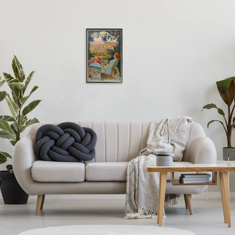 Stupell Vintage Grasse Advertisement Framed Giclee Art Design By Marcus Jules