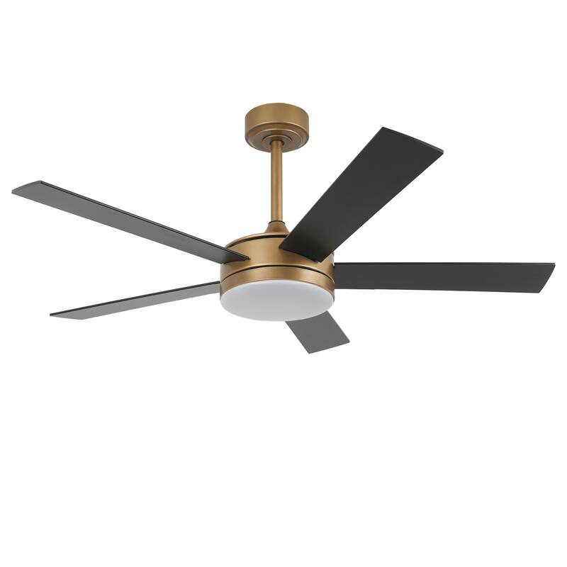 Vaczon 48" Gold Reversible Dimmable LED Smart Ceiling Fan with Light, App Comtrol and Remote