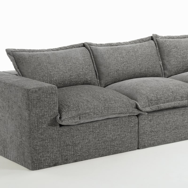 No Assembly Chenille Modular Sectional Sofa Comfy Cloud Couch