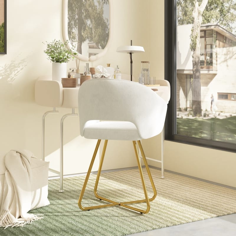 Velvet Vanity Chair, Modern Tufted Makeup Chair, Upholstered Accent Armchair Home Office Desk Chair for Living Room/Makeup Room