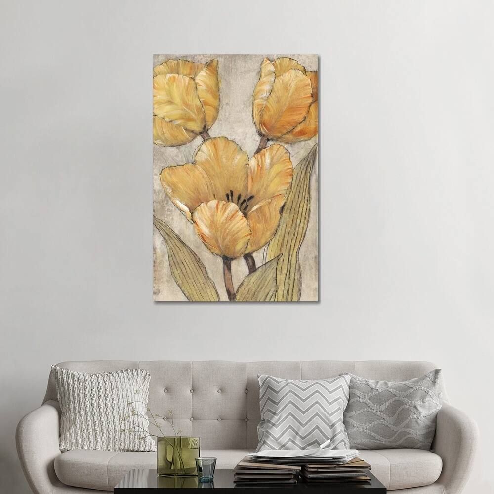 iCanvas "Ochre & Grey Tulips II" by Tim OToole Canvas Print
