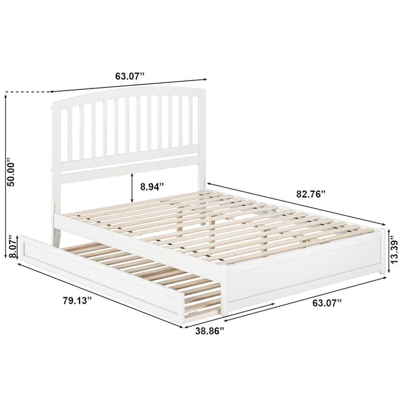 Lucia Platform Bed with Panel Footboard and Twin XL Trundle