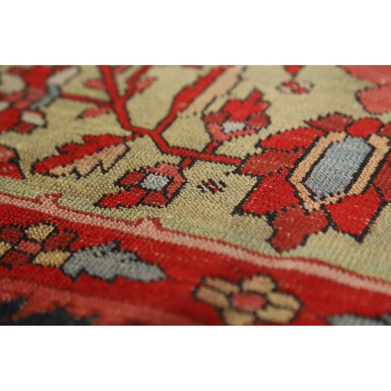 Hand Knotted Oriental 100% Wool Carpet Traditional Floral Navy Blue & Blues Sarouk Area Rug - 10' 5'' X 6' 10''