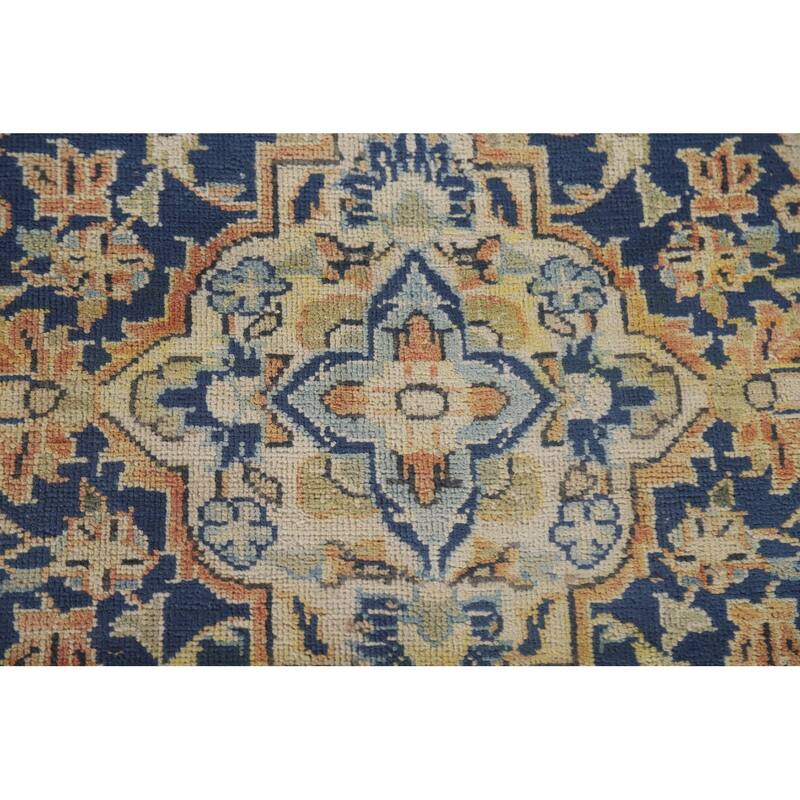 Hand Knotted Oriental 100% Wool Carpet Traditional Floral Coral Mashad Area Rug - 11' 5'' X 7' 8''