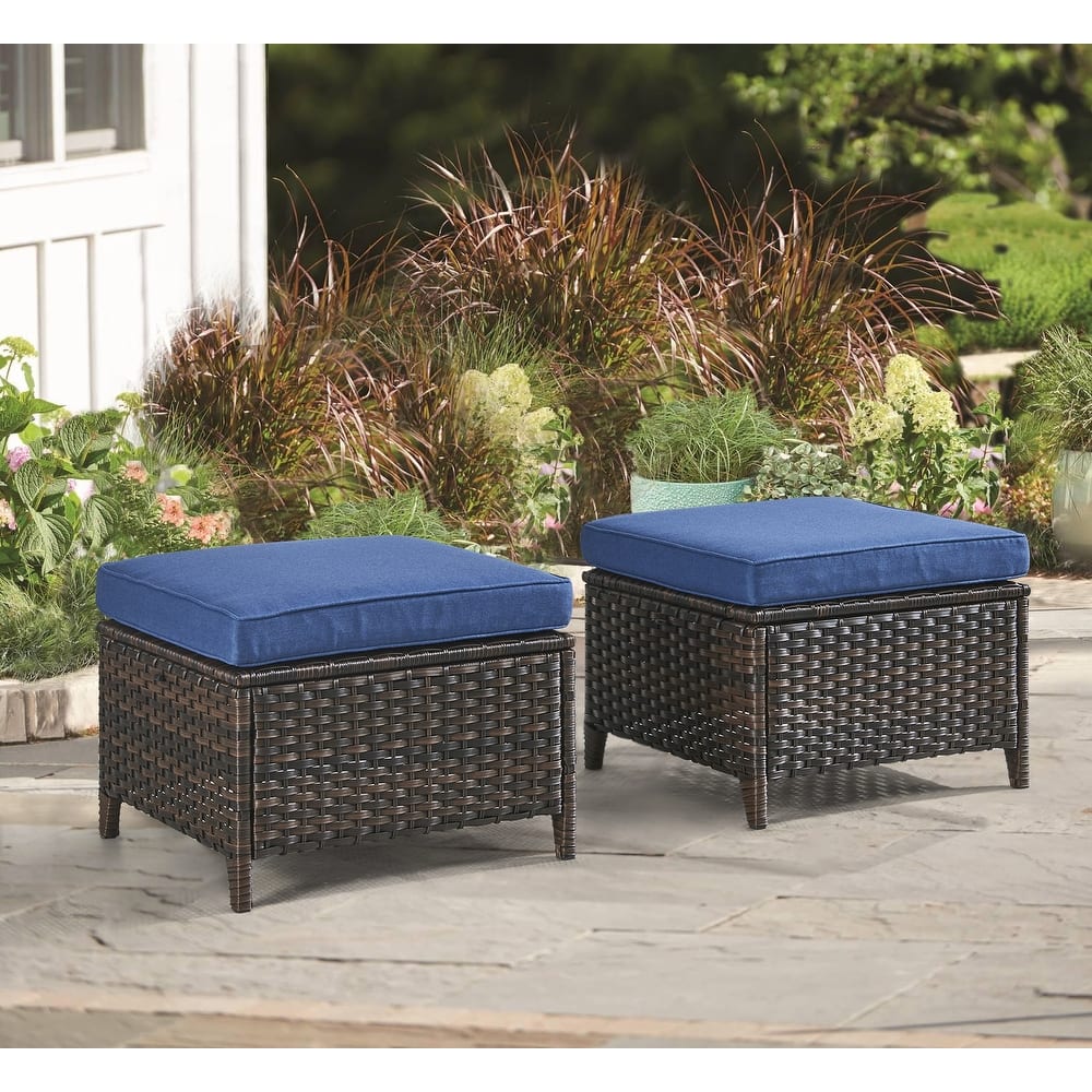 Outdoor Furniture Wicker Ottoman Patio Rattan Ottomans