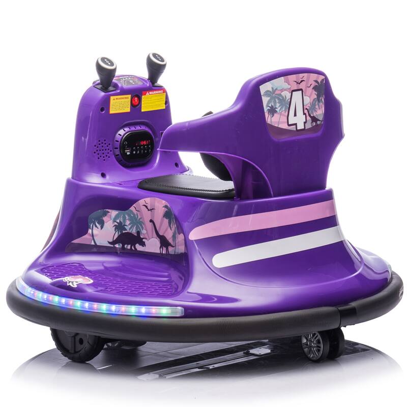 12V Kids Ride On Bumper car W/Parents control,Rotate 360 degrees,Two-handed switch for direction control For kids of 2-5