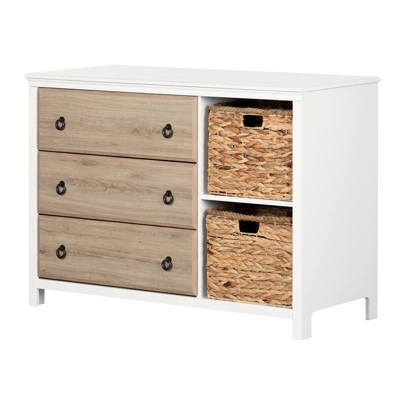 South Shore Cotton Candy 3-Drawer Dresser with Baskets