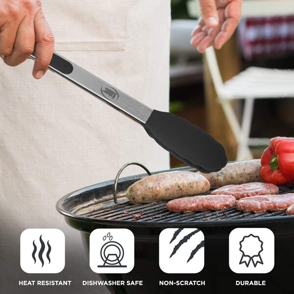 Tong Set Silicone Tip and Stainless Steel Tongs On Sale Bed