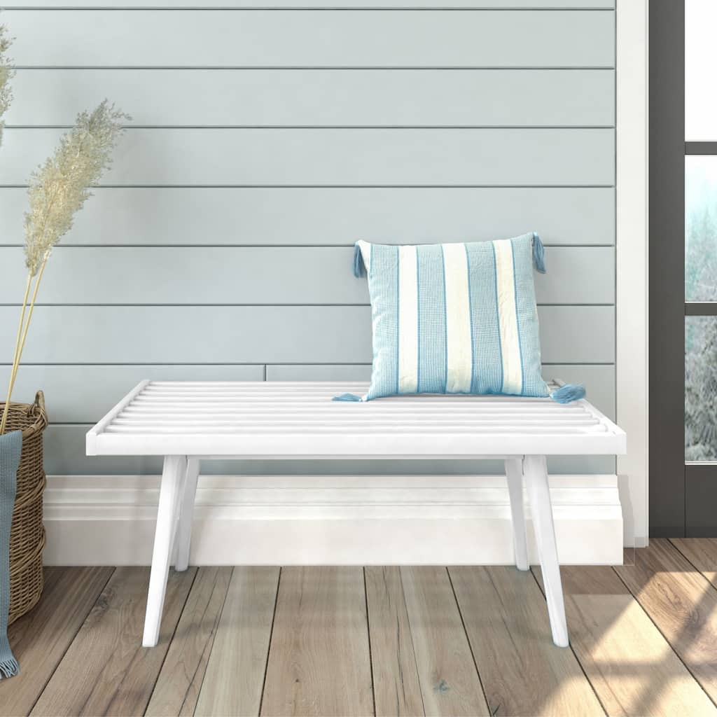 Plank and Beam Mid Century Single Wood Entryway Bench