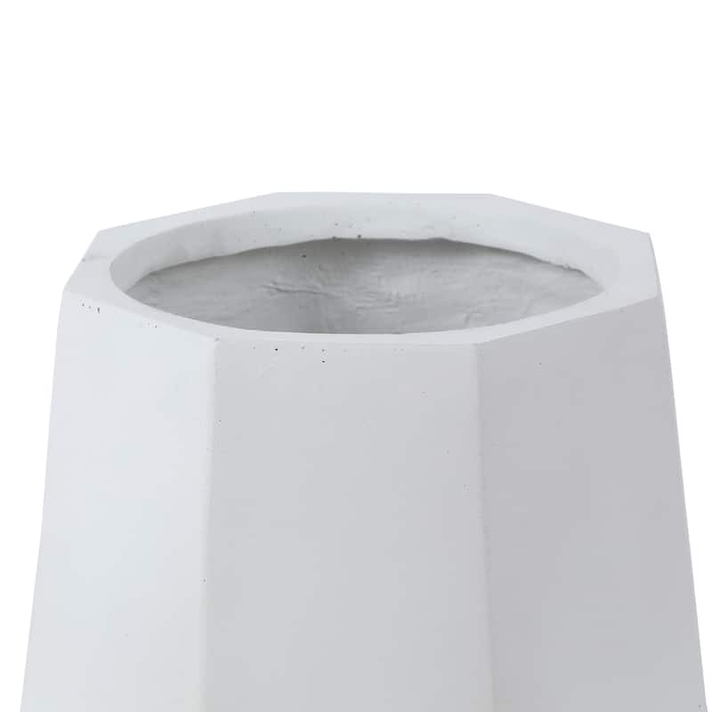 Kayu 2-piece White Finish MgO Round Planters by Havenside Home