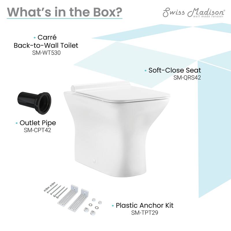 Carre Back To Wall Toilet 0.8/1.28 GPF
