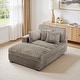 preview thumbnail 141 of 174, 41" W Plush Corduroy Chaise Lounge with Pillows