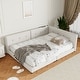preview thumbnail 6 of 19, Queen Size Upholstered Platform Bed with USB Ports, Sturdy Wood Frame, Beige