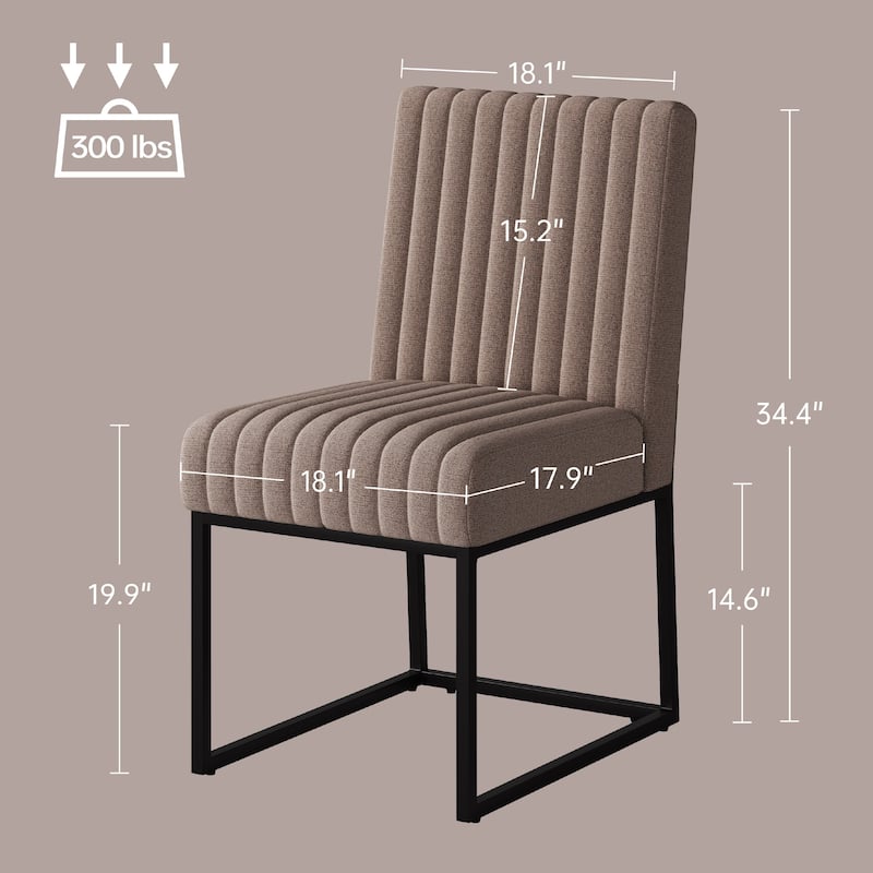 Mid Century Modern Dining Chair with Black Metal Legs