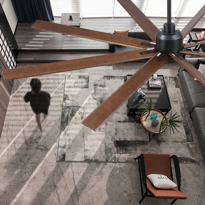 84" Black Lowe Profile Ceiling Fan with Light
