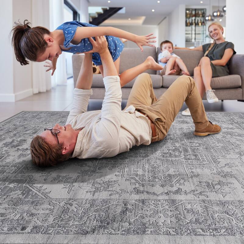 LOOM & LUXE Collection Oriental Non-Shedding Area Rug