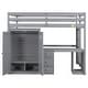 preview thumbnail 14 of 15, Gray Full Size Twin Size Pine Wood Loft Bed with Wardrobe, Desk and Storage Drawers for Bedroom