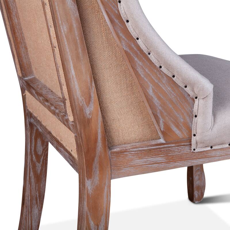 Sheen Off-White Tufted Linen Dining Chair