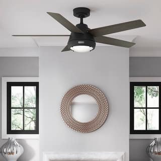 Hunter 52" Burroughs Ceiling Fan w/ LED Light Kit, Handheld Remote - Transitional, Industrial
