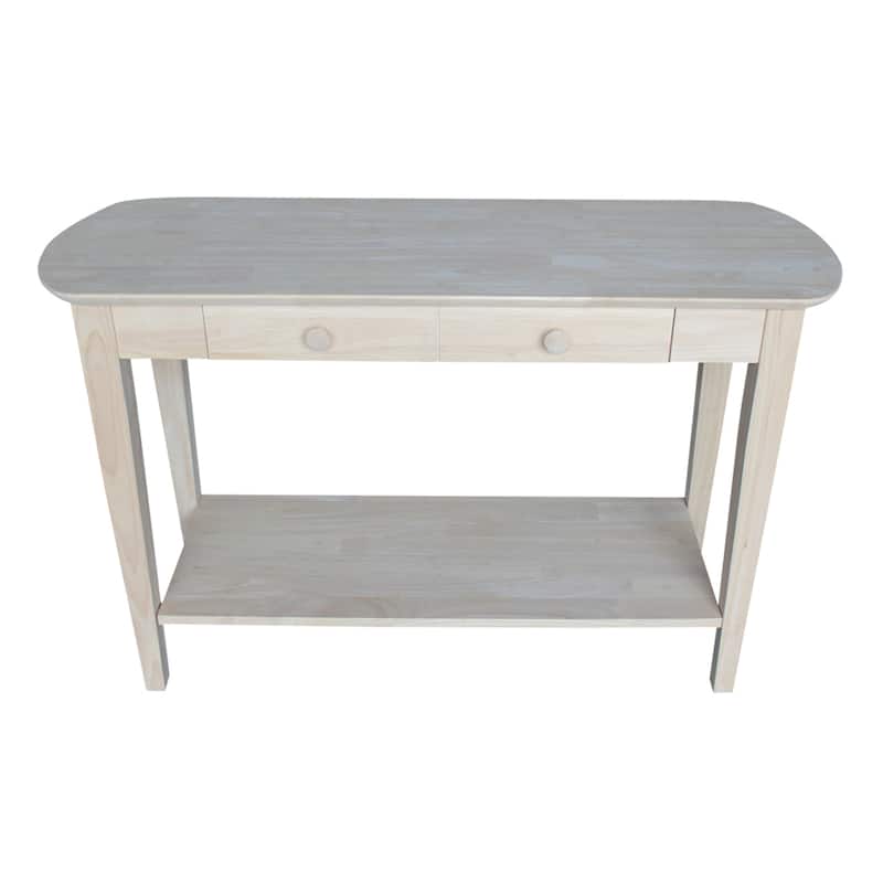 Unfinished Solid Parawood Philips Oval Sofa Table