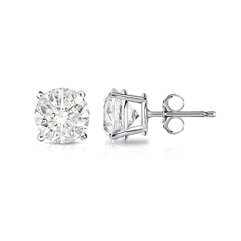 Auriya 14k Gold 3/4ctw Clarity-enhanced Diamond Stud Earrings (I2-I3) - White