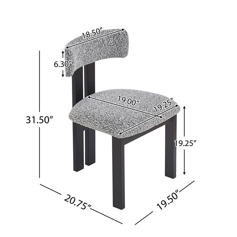 Roomfitters Modern Upholstered Dining Chairs with Black Metal Legs, Ergonomic Side Chair, Set of 2