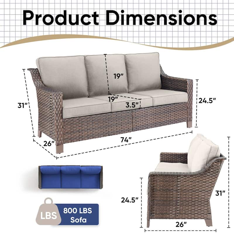Pocassy All-Weather Rattan Patio Funiture Set
