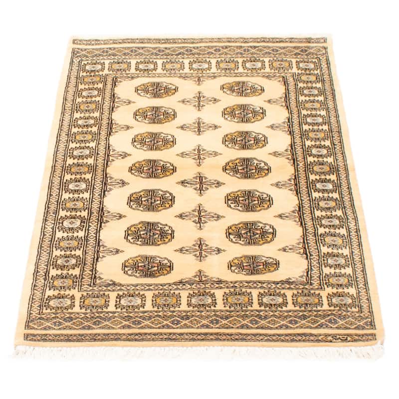 ECARPETGALLERY Hand-knotted Peshawar Bokhara Beige Wool Rug - 3'2 x 5'2