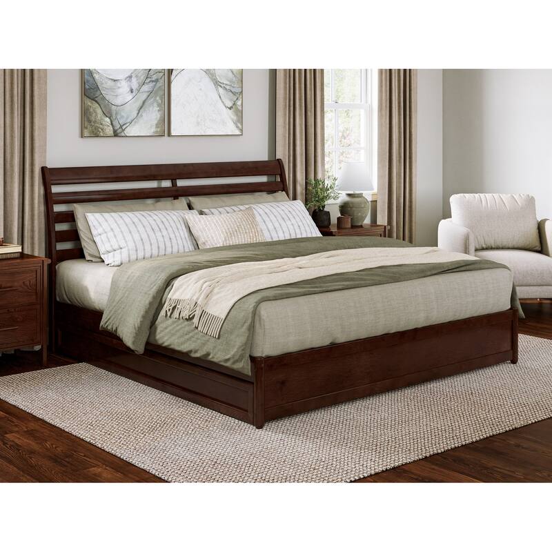 Emelie Platform Bed with Panel Footboard and Twin XL Trundle