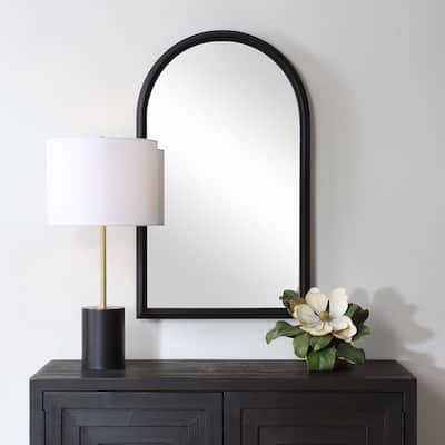 Copper Grove Black Aluminum Layered Arch Wall Mirror