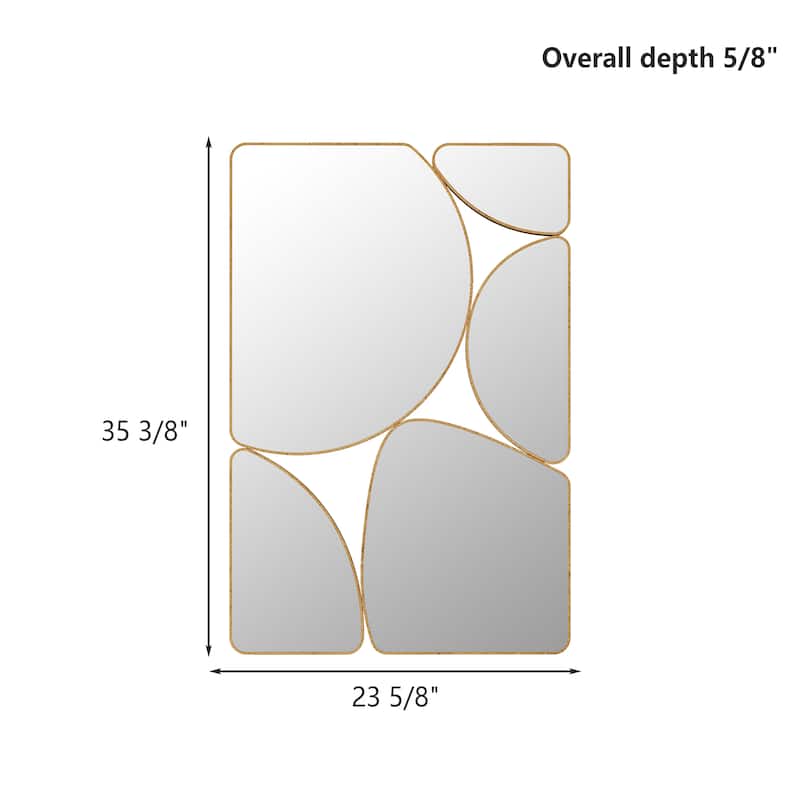 Antique Gold Wall Mirror Metal Frame Accent Mirror - 35.44"×23.63"