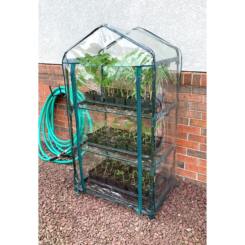 Three Shelf Mini Greenhouse, 27"W x 19"D x 49"H 12lbs.