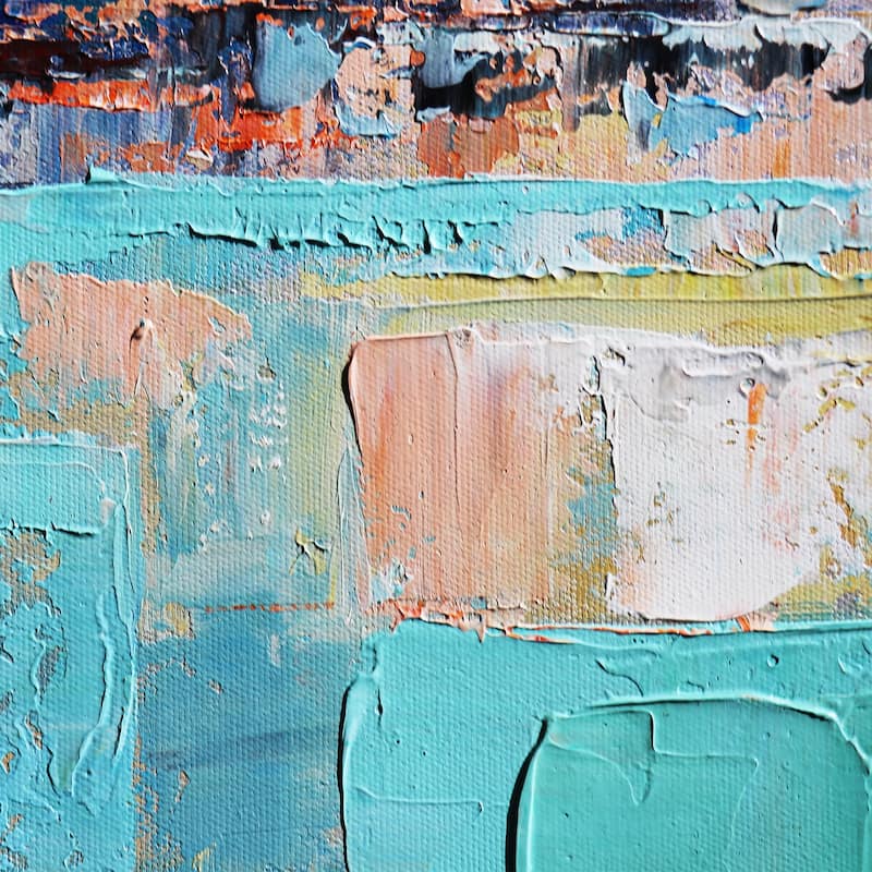 Pasargad Home Mirage Hand-Painted Coastal Landscape Oil Painting
