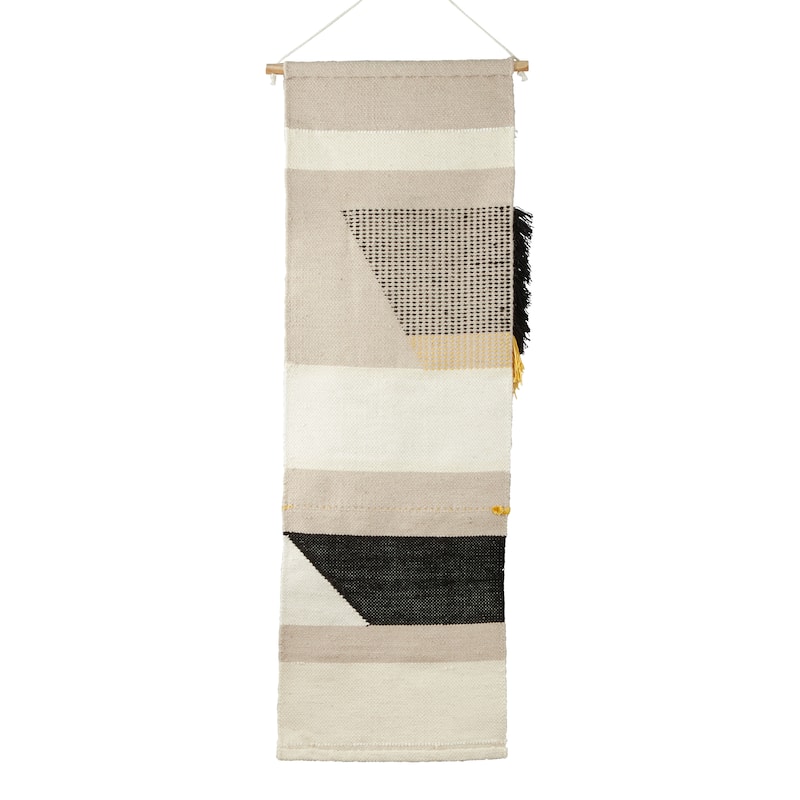 Wall Hanging With Textured Woven Design - 18"x55"