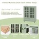 preview thumbnail 4 of 16, Anmytek Mint Green Vintage Glass Door Cabinet Kitchen Buffet Sideboard Living Room Display Storage