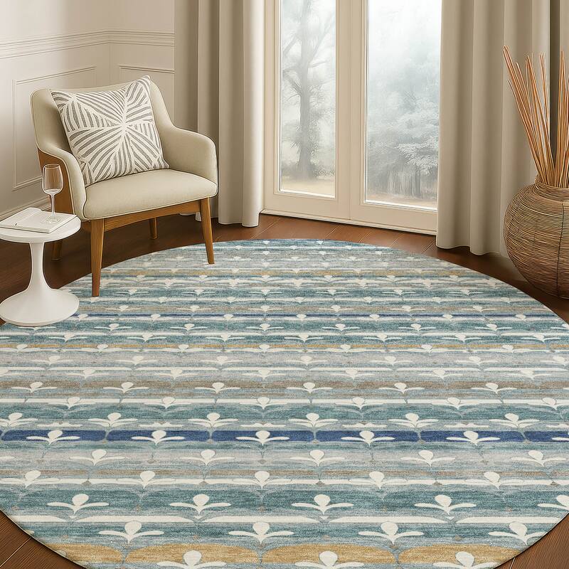 Machine Washable Indoor/ Outdoor Stripe Bramlage Chantille Rug