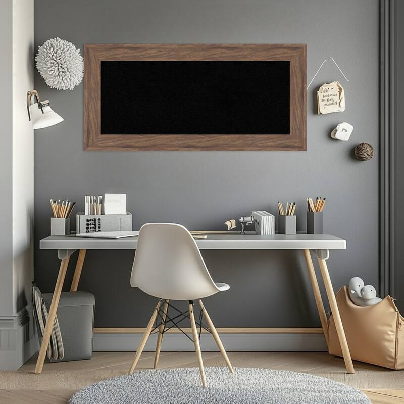 Pia Medium Brown Framed Cork Board - Bulletin Board, Organization Board, Pin Board