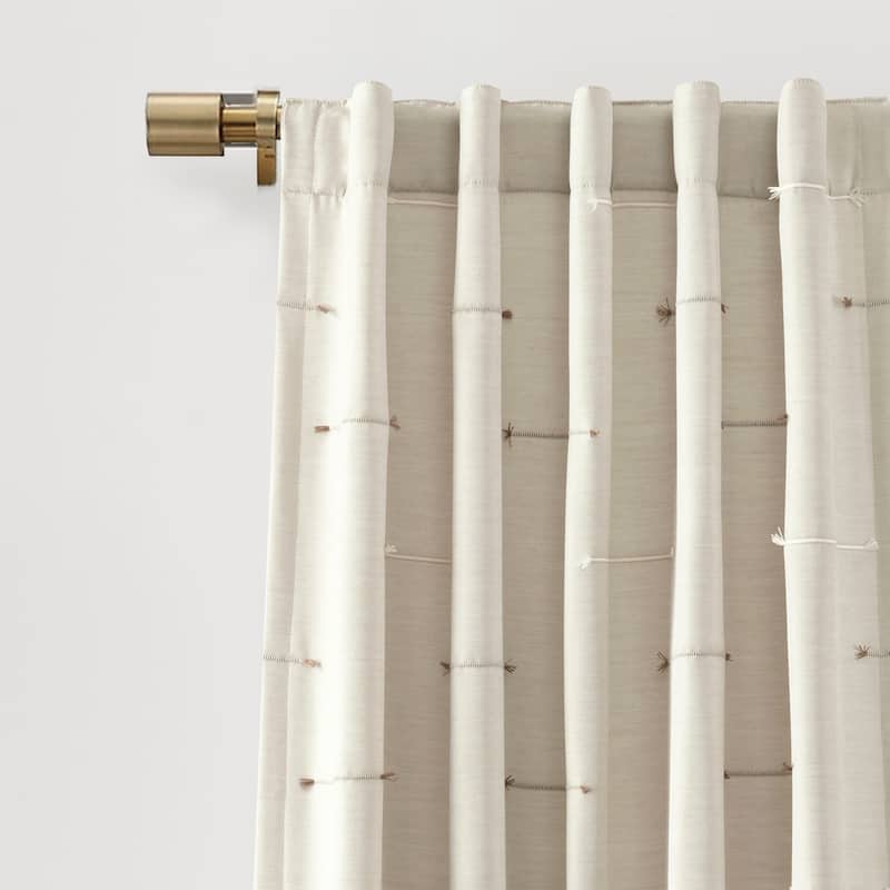 Lush Decor Boho Stripe Clip Jacquard Window Panels Pair - Neutral - 84x42