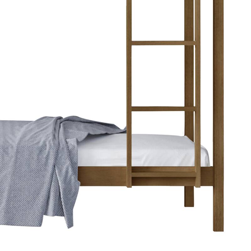 CraftPorch Modern Twin Over Twin Size Wooden Bunk Bed