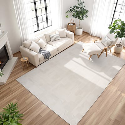 Gertmenian Arlo High Low Transitional Modern Gray Ivory Black Indoor Area Rug Collection